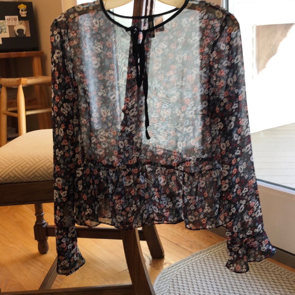 Sheer floral blouse